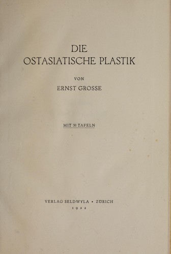 Cover for Die ostasiatische Plastik