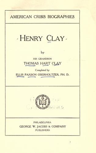Cover for Henry Clay