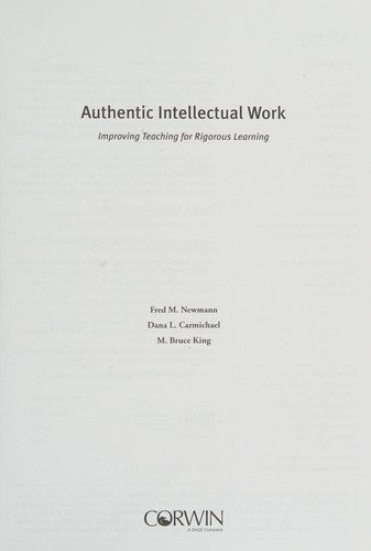Cover for Authentic Intellectual Work