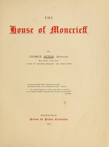 Cover for The house of Moncrieff
