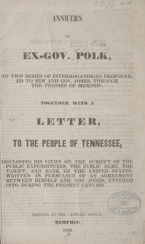 Cover for Answers of ex-Gov. Polk