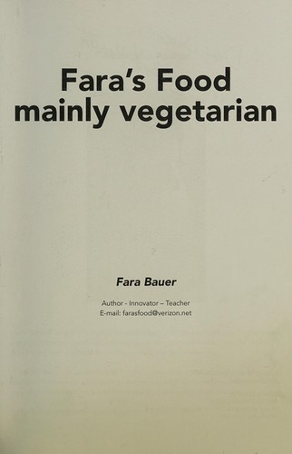 Cover for Fara's Food mainly vegetarian