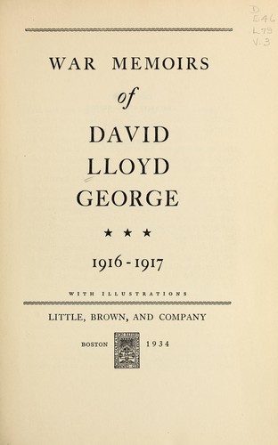 Cover for War memoirs of David Lloyd George ...