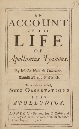 Cover for An account of the life of Apollonius Tyaneus