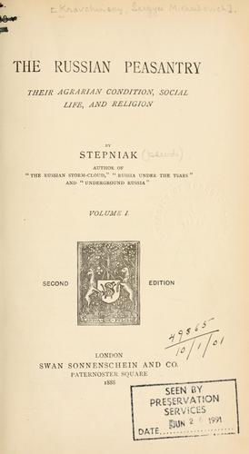 Cover for The Russian peasantry