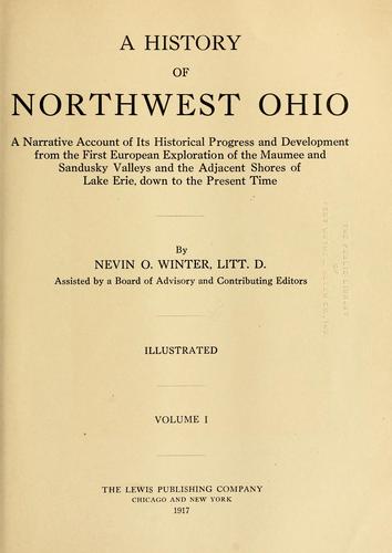 Cover for history of northwest Ohio