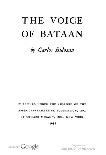 Cover for The Voice Of Bataan