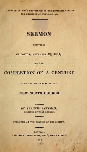 Cover for A survey of God's providence in the establishment of the churches of New-England.