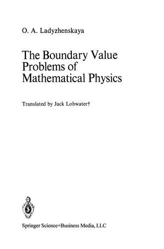 Cover for The Boundary Value Problems of Mathematical Physics