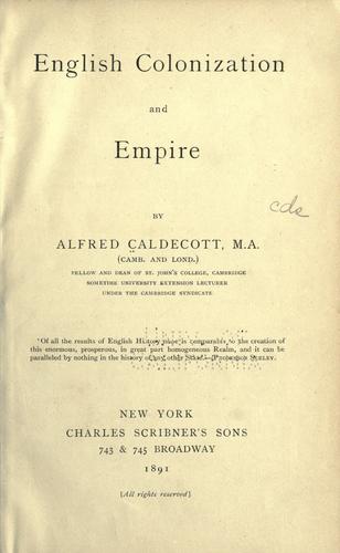 Cover for English colonization and empire
