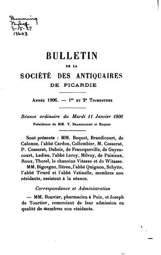 Cover for Bulletins de la Société des antiquaires de Picardie