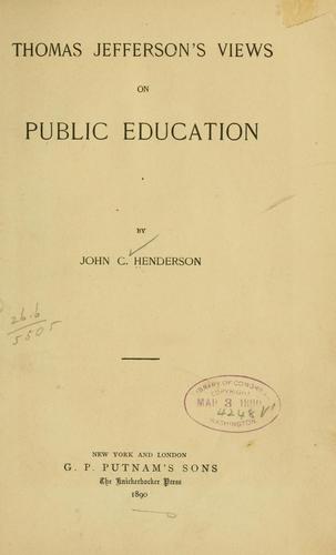 Cover for Thomas Jefferson's views on public education