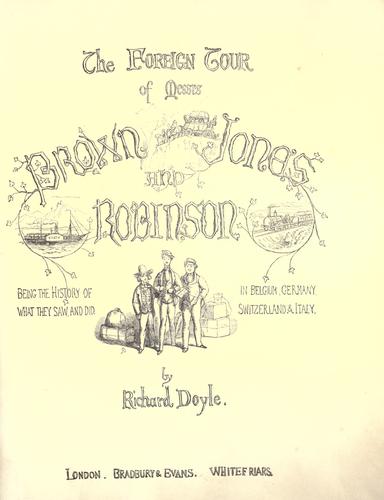 Cover for The foreign tour of Messrs, Brown, Jones and Robinson