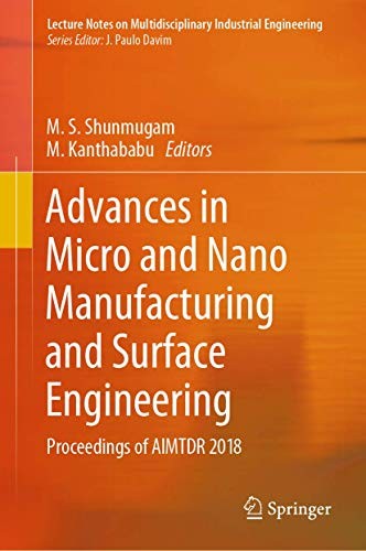 Cover for Advances in Micro and Nano Manufacturing and Surface Engineering