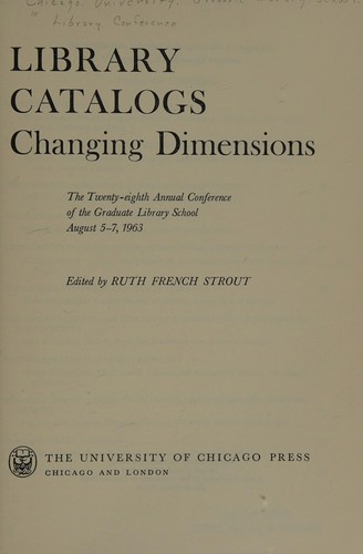 Cover for Library Catalogues