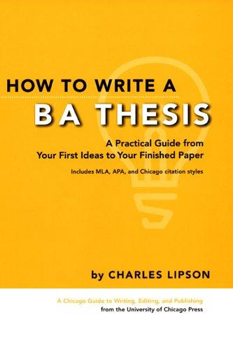 Cover for How to Write a BA Thesis