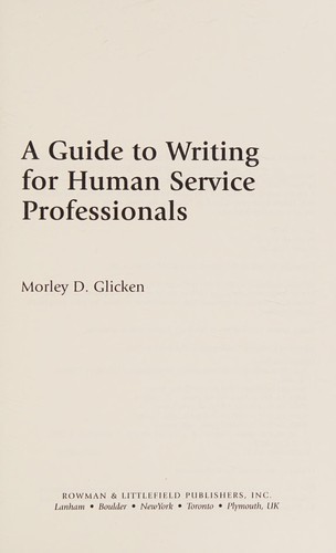 Cover for A guide to writing for human services professionals