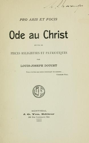 Cover for Ode au Christ, suivie de pièces religieuses et patriotiques [poèmes]