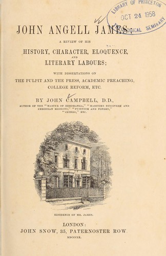 Cover for John Angell James