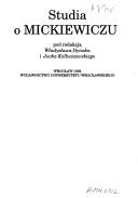 Cover for Studia o Mickiewiczu