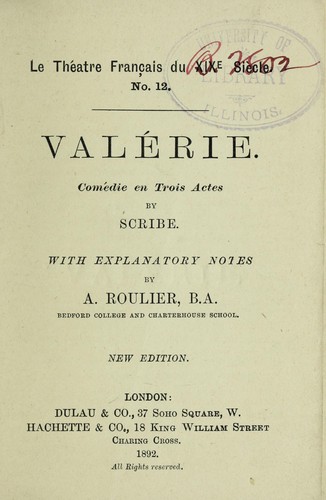 Cover for Vale rie