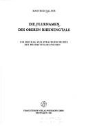 Cover for Die Flurnamen des oberen Rheinengtals