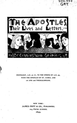 Cover for The apostles, their lives and letters