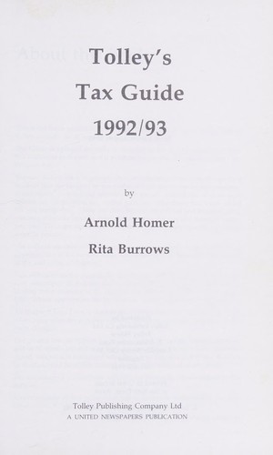 Cover for Tolley's Tax Guide (Tolley's Tax Annual)