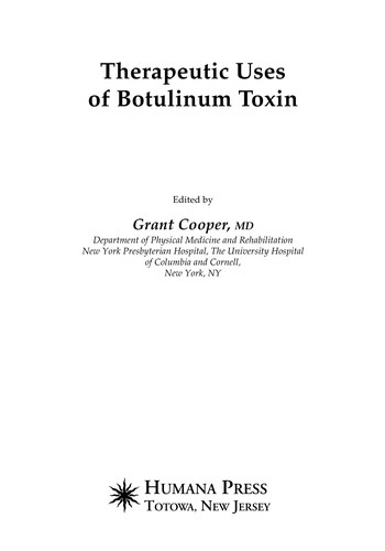 Cover for Therapeutic uses of botulinum toxin