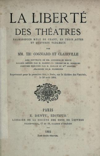 Cover for La liberté des théatres