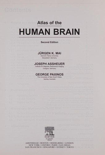 Cover for Atlas of the human brain