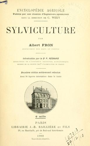 Cover for Sylviculture.