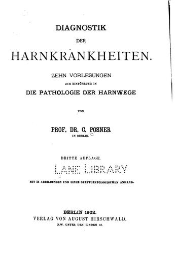 Cover for Diagnostik der Harnkrankheiten