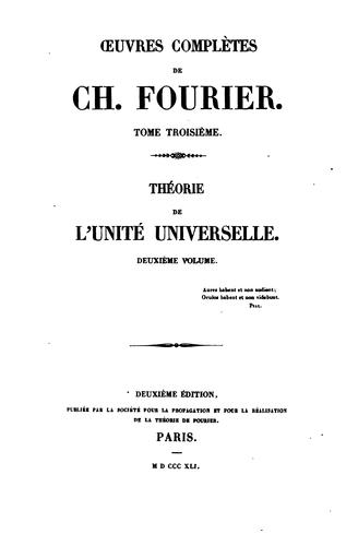 Cover for Œuvres complètes de Ch. Fourier ...