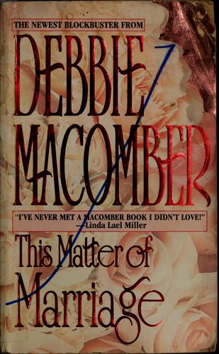 Cover for This Matter of Marriage