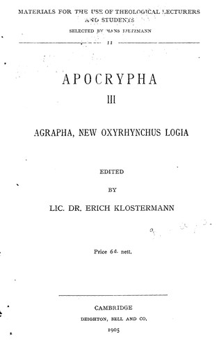Cover for Apocrypha III.