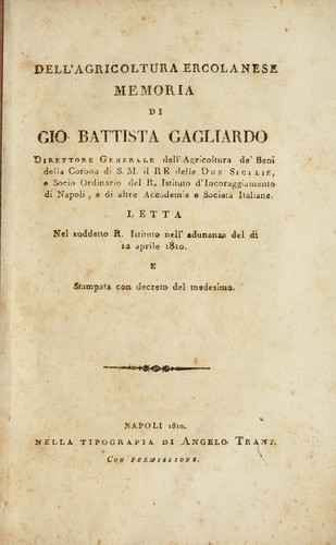 Cover for Dell' agricoltura ercolanese