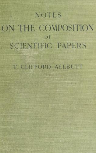 Cover for Notes on the composition of scientific papers