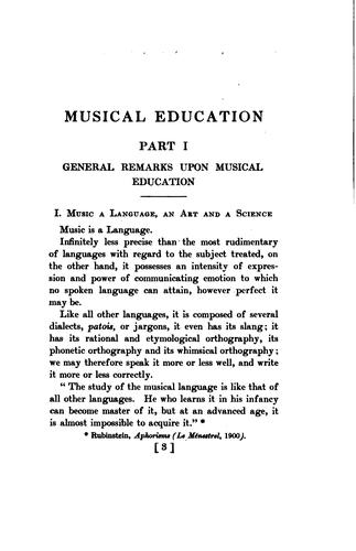 Cover for Musical education