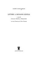 Cover for Lettere a Giovanni Gentile