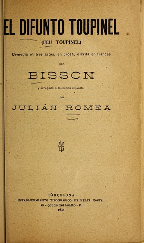 Cover for El difunto Toupinel