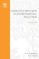 Cover for Turbulent diffusion in environmental pollution