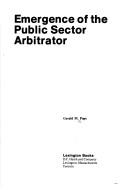 Cover for Emergence of the public sector arbitrator