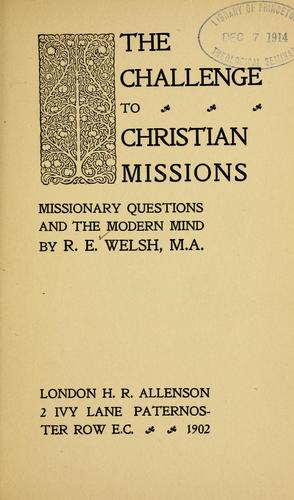 Cover for challenge to Christian missions