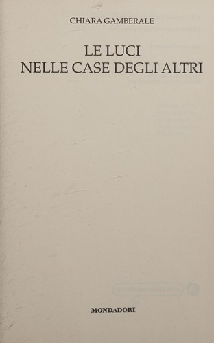 Cover for Le luci nelle case degli altri