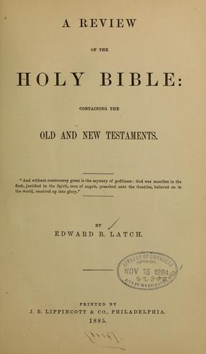 Cover for A review of the Holy Bible...