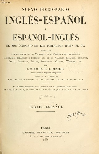 Cover for Nuevo diccionario inglés-español y español-ingles ...