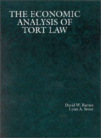 Cover for The economic analysis of tort law