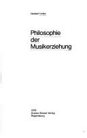 Cover for Philosophie der Musikerziehung