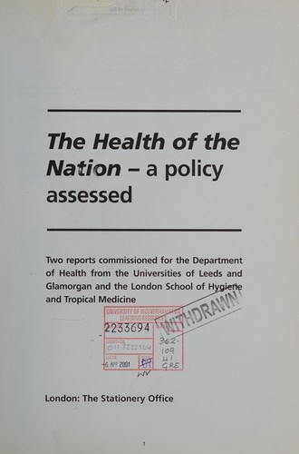 Cover for The Health of the Nation